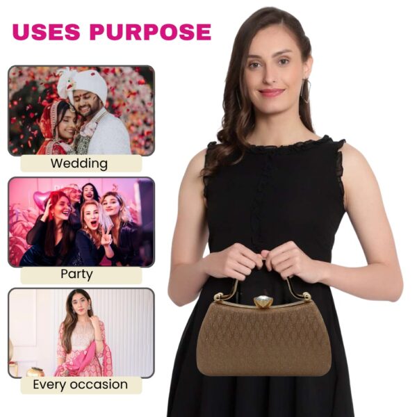Zaib Embellished Bridal Clutch | Party Wear Clutch for Women | Luxury Clutch Bag | Designer Clutch Purse | Indian Wedding Clutch - Image 2