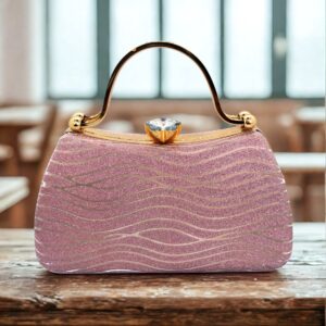 SLARA Clutch Purse for Women with Metal Frame Handle, Elegant Resin Evening Bag, Stylish Accessory for Weddings, Parties, Events