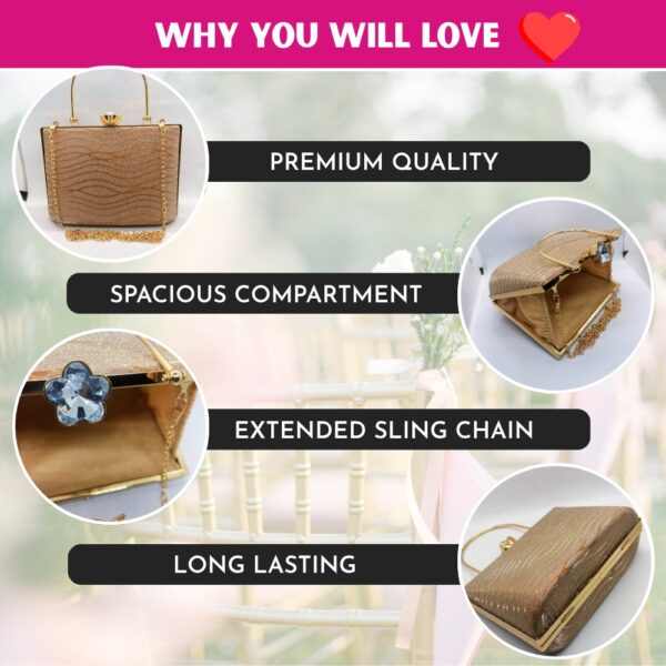 PARATO Premium Designer Clutch / Sling Bag / Party bag /Handbags For Women and Girls| New Design Party Clutch Bag |High Quality Handbag For Ladies | Top Quility Bags | Party wear Handbag/ Shoulder Bag - Image 3