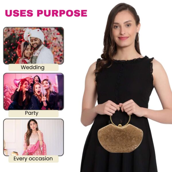 Muchi Women Clutch with Metal Accent | 10 - Image 3