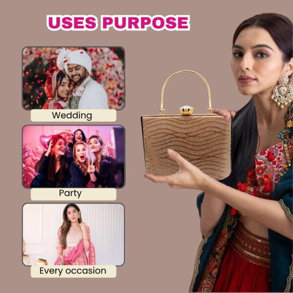 Zaib Bridal Partyware Clutch for Women - Wedding, Reception, and Engagement Accessory - Image 3