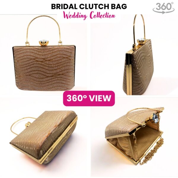 ADISA CLUTCH bow formal party clutch with gold chain for women and girls - Image 2