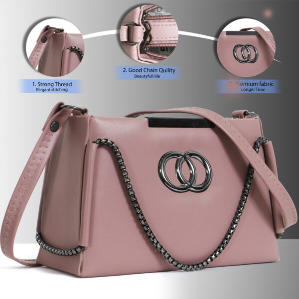Happykiddy Pink Women Sling Bag Latest Trend Party Wear Sling bag with Adjustable Strap for Girls and Women's - Image 2